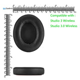 Geekria QuickFit Replacement Ear Pads for Beats Studio 3 (A1914), Studio 3.0 Wireless Headphones Ear Cushions, Headset Earpads, Ear Cups Cover Repair Parts (Black)