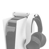 Geekria Headset Holder Double Stretched Compatible with PS5 Console, Playstation 5, Headphone Hanger Stand with Supporting Bar, No Screws, No Tape (White)