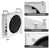 Geekria Computer Chassis Stand, Aluminum Chassis Case, Compatible with Apple 2024 Mac Mini Desktop Computer, 2024 Mac Mini M4 / M4 Pro Desktop Stand - Accessories (Silver)