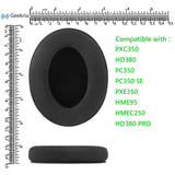 Geekria Comfort Velour Replacement Ear Pads for Sennheiser HD380, HD380 Pro, PXC350, PC350, PC350 SE, PXE350, HME95, HMEC250 Headphones Ear Cushions, Ear Cups Cover Repair Parts (Black)