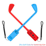 Geekria Switch Golf Club Compatible with Nintendo Switch Joy-Con, Golf Games Handgrip with Adjustable Hand Strap Accessories for Mario Golf: Super Rush Game (2 Packs)