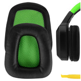 Geekria QuickFit Replacement Ear Pads for Razer Chimaera, Electra Headphones Ear Cushions, Headset Earpads, Ear Cups Cover Repair Parts (Black /Green )