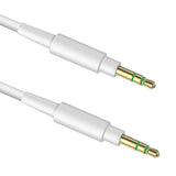 Geekria Audio Cable Compatible with Beats Studio Pro/3/2, Solo 4/3/2/HD, Mixr, Pro Headphones Cable, 1/8" (3.5mm) to 3.5mm Replacement Stereo Cord (4 ft/1.2 m White)