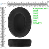 Geekria Comfort Velour Replacement Ear Pads for Audio-Technica ATH-M50X, ATH-M50xBT2, ATH-M40X, ATH-M30X, ATH-M20X, ATH-M10 Headphones, Repair Parts (Black)