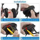 Geekria Earpad + Headband Compatible with SONY MDR-7506, MDR-V6, MDR-CD900ST Headphone Replacement Ear Pad + Headband Cover / Ear Cushion + Headband Protector / Earpads Repair Parts Suit (Black)