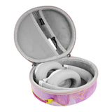 Geekria NOVA Headphones Case Compatible with JBL Tune770NC/760NC/750BTNC/710BT/700BT, Replacement Hard Shell Travel Carrying Bag with Cable Storage (Pink Marble)