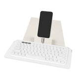 Geekria Compact Keyboard Case, Vegan Leather Travel Case with Phone and Tablet Holder, Keyboard Case Compatible with Magic Keyboard, Logitech Pebble Keys 2 K380s / Logitech K380 (White)