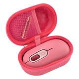 Geekria Mouse Carrying Case, Hard Shell Protective Travel Bag Wireless Mouse Storage Bag, Compatible with Logitech POP Mouse (Rose)