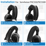 Geekria Flex Fabric Headband Cover Compatible with Sennheiser PXC 550, PXC 550 II Wireless Noise-Canceling Headphones, Head Cushion Pad Protector, Replacement Repair Part, Easy DIY Installation