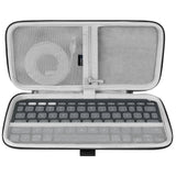 Geekria Keyboard Carrying Case, Compatible with Logitech KEYS-to-GO 2 Hard Shell Protective Travel Bag (Dark Grey)