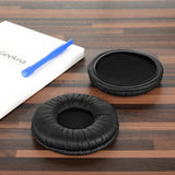 Geekria QuickFit Leatherette Replacement Ear Pads for Sony MDR-V55 V500DJ Headphones Ear Cushions, Headset Earpads, Ear Cups Cover Repair Parts (Black)