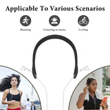 Geekria Earphones Neck Strap, Soft Vegan Leather Anti-Lost Earbuds Holder Neck Band Compatible with Apple EarPods and Other Wired Headphone (Black)