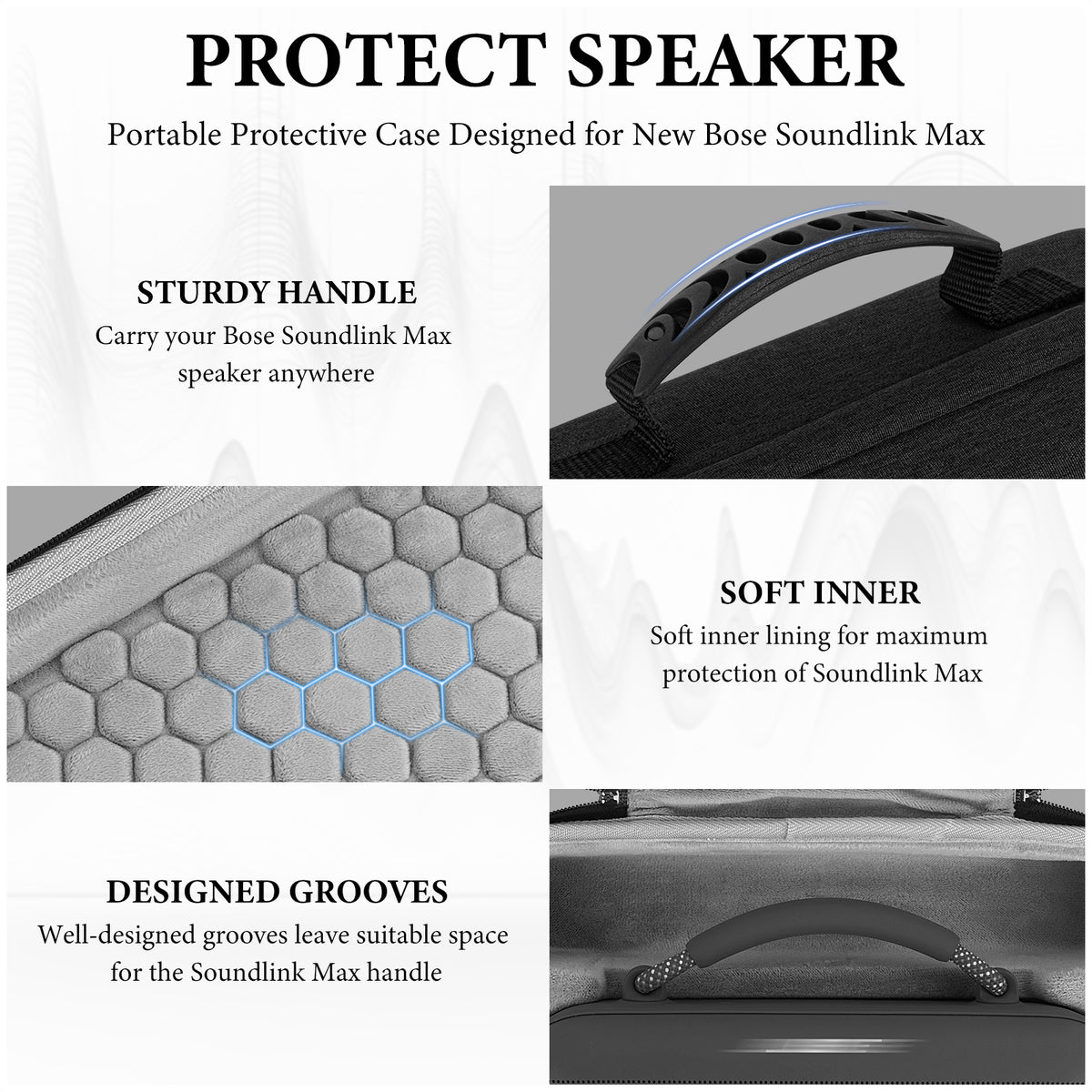 Hermitshell Custodia rigida da viaggio per altoparlanti wireless Bluetooth portatili W-King da 120 W Hermitshell Custodia rigida da viaggio per altoparlanti wireless Bluetooth portatili W-King da 120 W