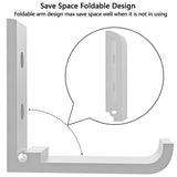 Geekria Foldable Wall Mount Headphones Holder, Headset Wall Hanger, Aluminum Wall Mount Hook, Hold Up to 1kg with 3M Tape, 20kg with Screws, Stand Come with Protective Pad (Silver / 5 Pcs)