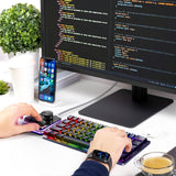 Geekria USB Mini 4-Key + Knob Keyboard, One-Handed Mechanical Gaming Keyboard. Customizable Key Function RGB Silent Red Axis Keyboard, Compatible with Windows Xp/7/8/10/11 and Mac OS