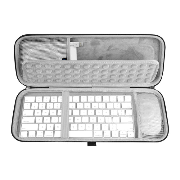Geekria Hard Case Compatible with Apple Magic Keyboard + Magic Mouse Wireless Keyboard and Mouse Combo (Light Grey)