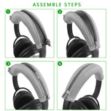 Geekria Flex Fabric Headband Cover Compatible with Bose QuietComfort QC 15, QC2 Headphones, Sweat-Resistant, Replacement Repair Part, Easy DIY Installation (Gray)