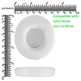 Geekria QuickFit Ear Pads for Beats Solo2 Wired, Solo2.0 Wired (B0518) Headphones Ear Cushions, Headset Earpads, Ear Cups Cover Repair Parts (White)