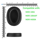 Geekria QuickFit Replacement Ear Pads for SONY MDR-100A MDR-100AAP MDR-H600A WH-H900N Headphones Ear Cushions, Headset Earpads, Ear Cups Cover Repair Parts (Black)
