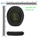 Geekria QuickFit Replacement Ear Pads for JBL Quantum 100, Q 100 Headphones Ear Cushions, Headset Earpads, Ear Cups Repair Parts (Black Green)