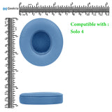 Geekria QuickFit Replacement Ear Pads for Beats Solo 4 Wireless On-Ear Headphones Ear Cushions, Headset Earpads, Ear Cups Cover Repair Parts (Blue)