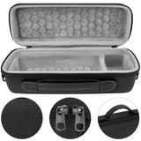 Geekria Shield Speaker Case Compatible with JBL Flip 7/6/5 Replacement Hard Shell Portable Protective Carrying Bag With Cable Storage, Keychain Hook, Travel Shoulder Strap (Dark Grey)