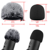 Geekria for Creators Foam and Furry Microphone Windscreen Combo Pack Compatible with Blue Yeti, Yeti Pro Microphone Antipop Foam Cover, Mic Wind Cover, Fluff Windscreen Muff