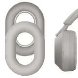 Geekria Silicone Earpads Cover Compatible with Sony WH-1000XM5, WH1000XM5 Wireless Headphones, Ear Cups Cover / Ear Cushions Cover Sweatproof & Easily Washable (Beige)