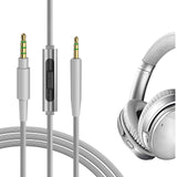 Geekria Audio Cable with Mic Compatible with Bose QuietComfort SE, QC45, QC35II, QC35, QC25, 700, 2.5mm Replacement Stereo Cord with Inline Microphone and Volume Control (4 ft / 1.2 m)