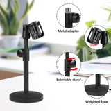 Geekria for Creators Telescoping Tabletop Microphone Stand, Adjustable Desk Mic Holder with Weighted Base, Compatible with TONOR TC-777, TC30, TC20, Shure Sm57, Sm58, SAMSON Q2U