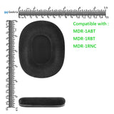 Geekria Comfort Velour Replacement Ear Pads for Sony MDR-1ABT, MDR-1RBT, MDR-1RNC Headphones Ear Cushions, Headset Earpads, Ear Cups Cover Repair Parts (Black)
