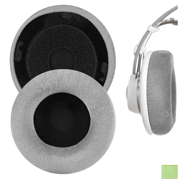 Geekria Comfort Velour Replacement Ear Pads for AKG K701, K702, Q701, Q702, K601, K612, K712 Headphones Ear Cushions, Headphones Earpads, Headset Ear Cover Cushion Repair Parts (Grey)