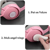 Geekria Angel Wings Decorative for Headphones, Diy Decoration Accessories Easy Install, No Tool Needed ( White/1 Pair )