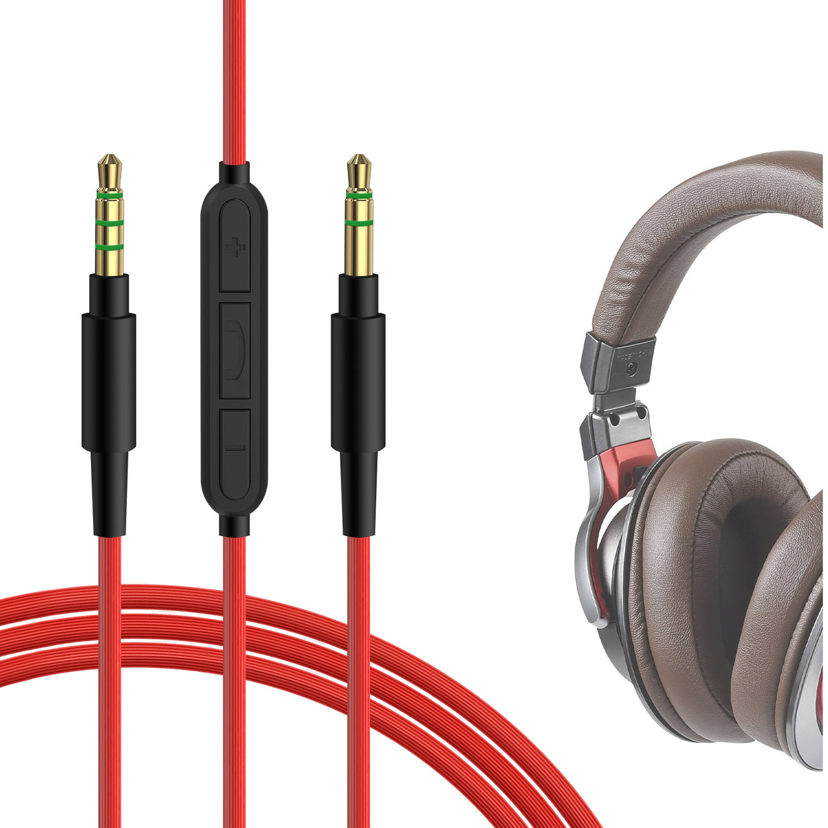 Geekria Audio Cable with Mic Compatible with Audio-Technica ATH 