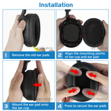 Geekria Sport Cooling-Gel Replacement Ear Pads for Sony WH1000XM5, WH-1000XM5 Headphones Ear Cushions, Headset Earpads, Ear Cups Cover Repair Parts (Black)
