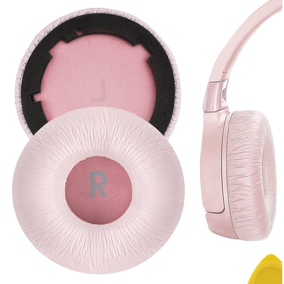 Geekria NOVA Leatherette Replacement Ear Pads for JBL T600BTNC, Tune 600BTNC Headphones Ear Cushions, Headset Earpads, Ear Cups Cover Repair Parts (Pink)