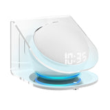 Geekria Acrylic Wall Mount Compatible with Echo Dot 4th with an LED Clock and Alexa Smart Speaker, Speaker Stand Stable Guard Holder (Clear)