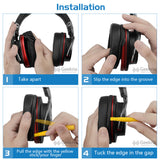 Geekria QuickFit Replacement Ear Pads for Sony MDR-1ABT, MDR-1RBT, MDR-1RNC Headphones Ear Cushions, Headset Earpads, Ear Cups Cover Repair Parts (Black)