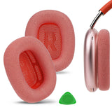 Geekria Comfort Mesh Fabric Replacement Ear Pads Compatible with Apple AirPods MAX (A2096), AirPodsMAX2 (A3184) Headphones, Ear Cushions (Pink)