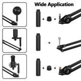 Geekria for Creators Microphone Stand Extension Adapter, 5/8 Male to 3/8 Female and 5/8 Male to 1/4 Female Mic Screws, 5/8 Male to 5/8 Female Microphone Boom Arm Extension Tube (Black / 3 Pack)