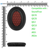 Geekria QuickFit Replacement Ear Pads for Bose SoundTrue Around-Ear II, QC35, QC25, QC2, QC15, AE2, AE2i, AE2w Headphones Ear Cushions, Headset Earpads, Ear Cups Cover Repair Parts (Black)
