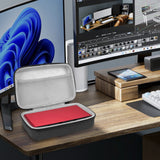 Geekria Audio Interface Hard Case Compatible with Focusrite Scarlett 2i2, Protective Hard Shell Travel Carrying Bag with Cable Storage (Grey)