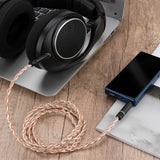 Geekria Apollo Copper Silver Braid Upgrade Audio Cable Compatible with Sennheiser HD 620S/599/598/550/505, 2.5mm Replacement Headphones Cord for Hi-Resolution Audiophile (4ft/1.2m)