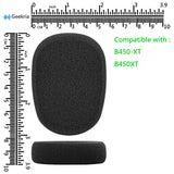 Geekria Comfort Foam Replacement Ear Pads + Mic Windscreen Foam Compatible with BlueParrott B450-XT, B450XT Headphones Mic Foam Cover + Ear Cushions / Cushion Pad Repair Parts (Black)