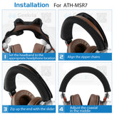 Geekria Flex Fabric Headband Cover Compatible with ATH-MSR7, ATH-MSR7NC, ATH-MSR7BK, ATH-MSR7GM Headphones, Head Cushion Pad Protector, Replacement Repair Part, Sweat Cover, Easy DIY Installation