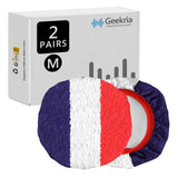 Geekria 2 Pairs Flex Fabric Headphone Covers (Product Safety Certified), Washable & Stretchable Sanitary Protectors, Compatible with Over-Ear Headsets, Sweat-Resistant (M / French Flag)