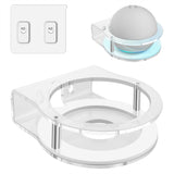 Geekria Acrylic Wall Mount Compatible with Amazon Echo Dot 3th Gen, 4th Gen, 5th Gen with LED Clock & Alexa, Speaker Stand Stable Protector (Clear)