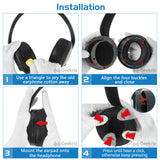 Geekria QuickFit Extra Thick Replacement Ear Pads for Sony PlayStation 5 PULSE 3D PS5 Wireless Headphones Ear Cushions, Headset Earpads, Ear Cups Cover Repair Parts (Purplish Blue)