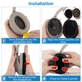 Geekria QuickFit Replacement Ear Pads for Sony WH-1000XM4 Wireless Headphones Ear Cushions, Headset Earpads, Ear Cups Cover Repair Parts (Blue)