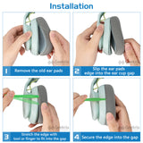 Geekria Comfort Mesh Fabric Replacement Ear Pads for Astro Gaming A10 Gen 2 Headphones Ear Cushions, Headset Earpads, Ear Cups Cover Repair Parts (Grey/Purple)